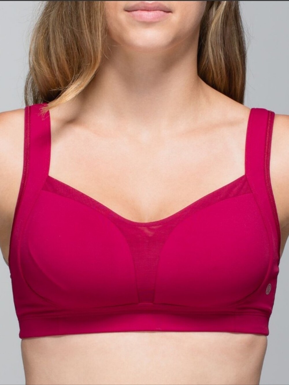 Lululemon Ta Ta Tamer II (C-E cup). Bumble Berry (Pinkish Red). Size 36E (DD).